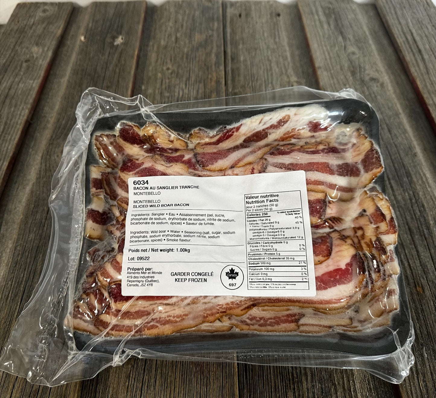 Wild Boar Bacon Sliced Case **CASE LOT SALE**