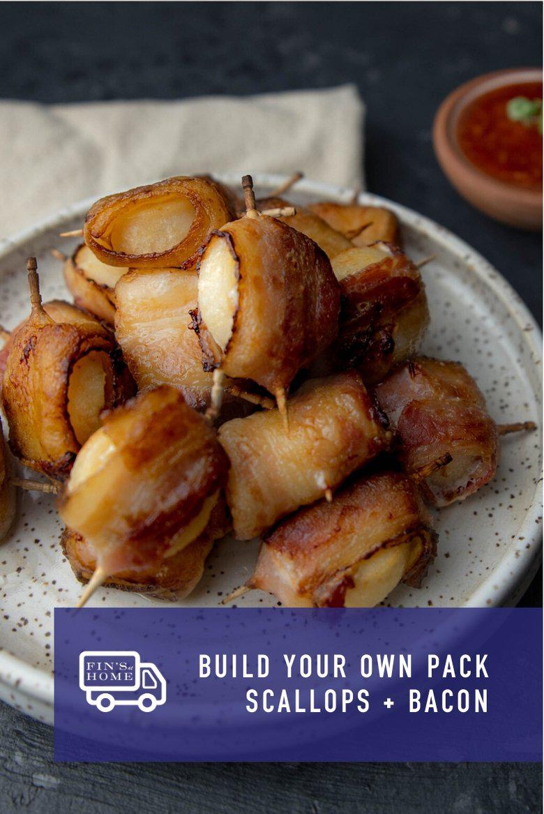 Scallops Wrapped in Bacon - 1 lb frozen pack ❄️-finsathome