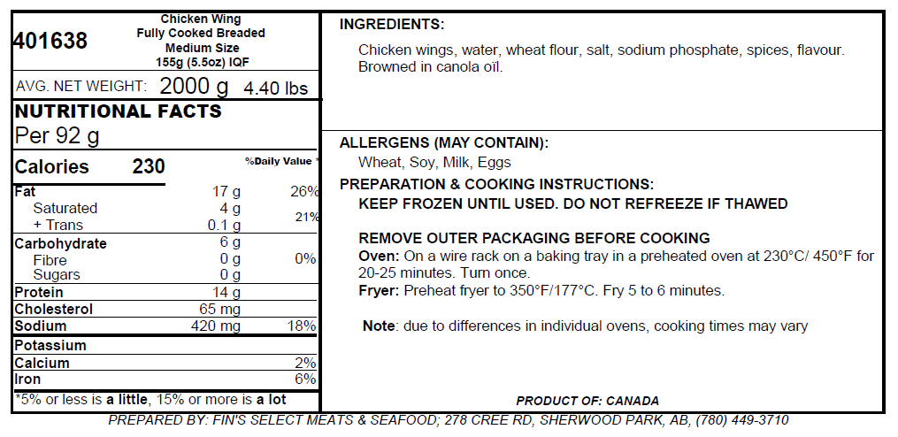 NEW! Breaded Chicken Wings (Fully Cooked), 4.4 LB Bag